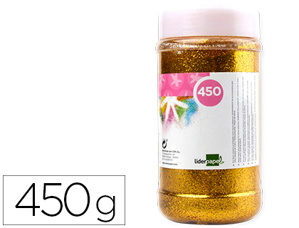 Bote 450g. purpurina Liderpapel color oro metalizado